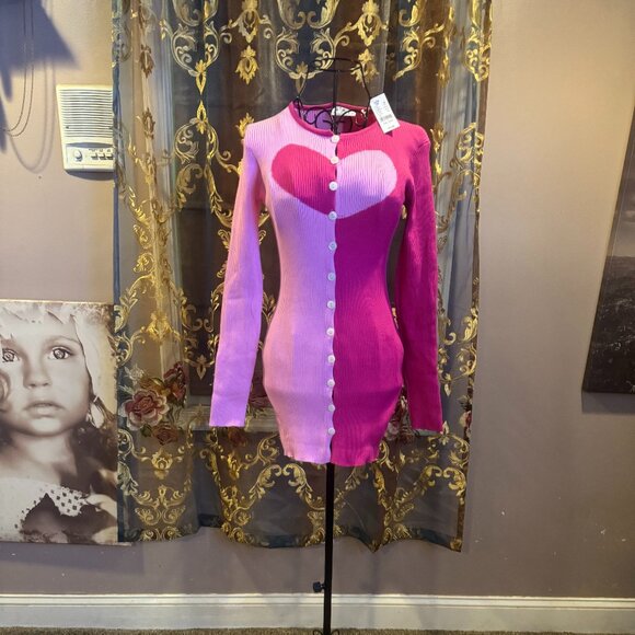 PacSun heart mini sweater dress ~ XS/S - Picture 1 of 4